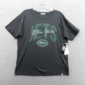 47‎ Brand New York Jets NFL Short Sleeve TShirt Womens Large Gray Football NWT